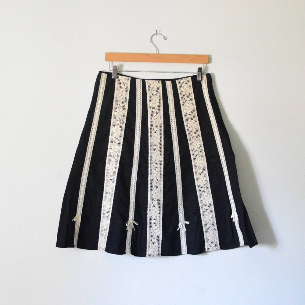 Anthropologie Odille black lace skirt